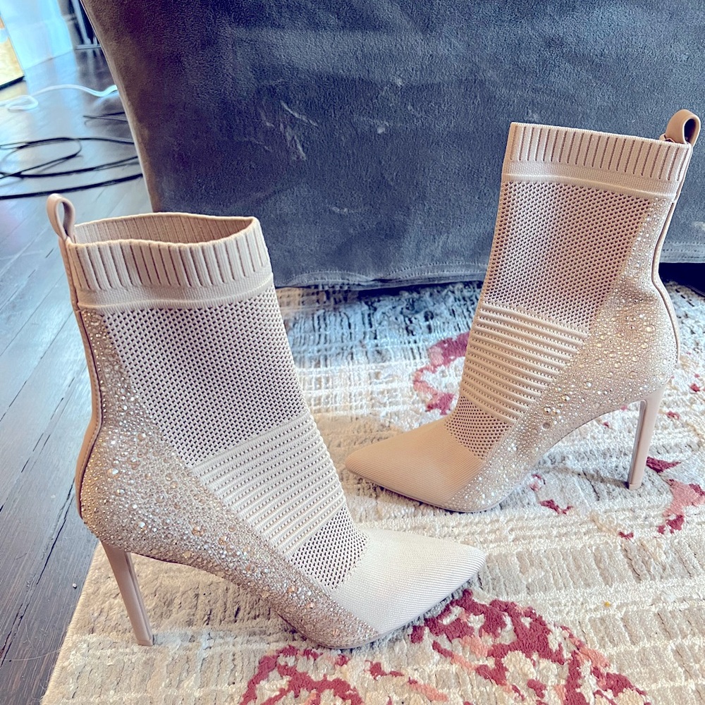 Sparkly nude boots